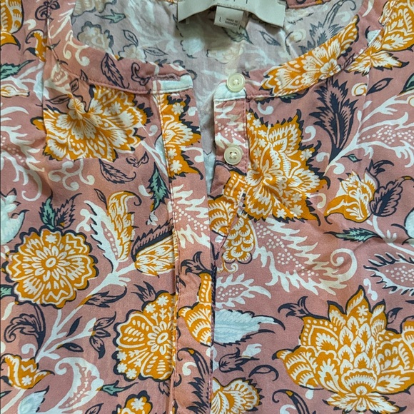 LOFT Floral Midi Dress - Pink and Yellow - Picture 3 of 7